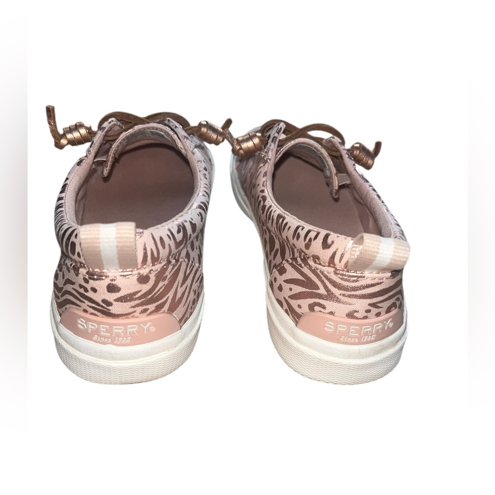 Sperry Top-Sider Animal Print Metallic Rose Gold Women’s Sneaker, size 7 - Picture 3 of 7
